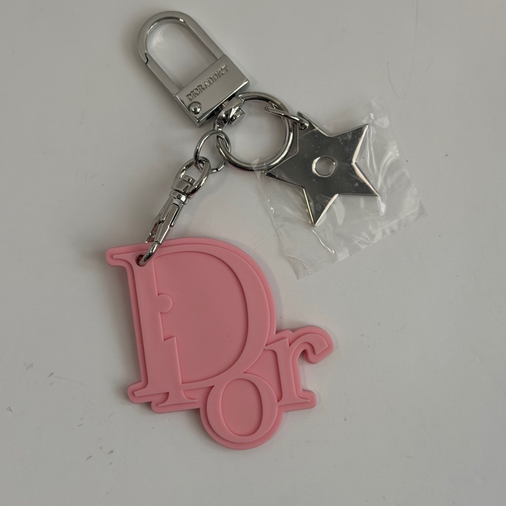 Dior Pink Logo Scented Keychain Charm